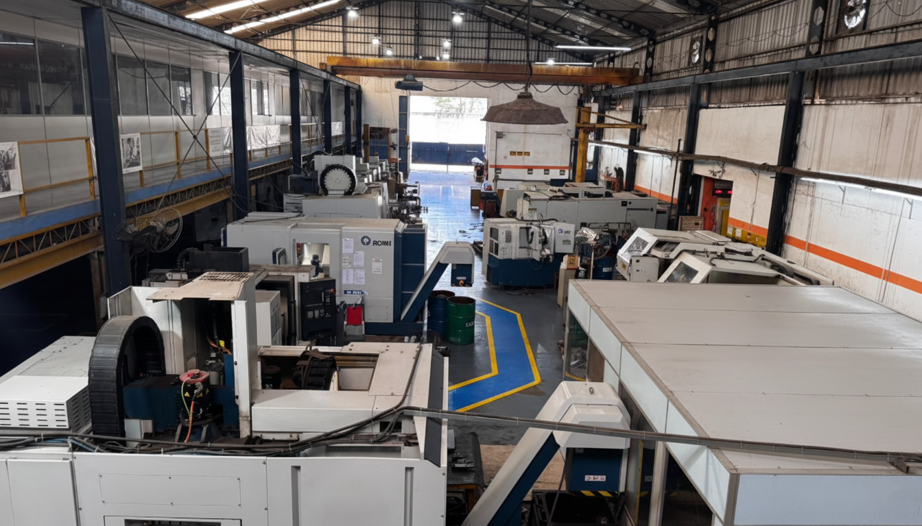 Visão ampla do parque fabril da AGM Services